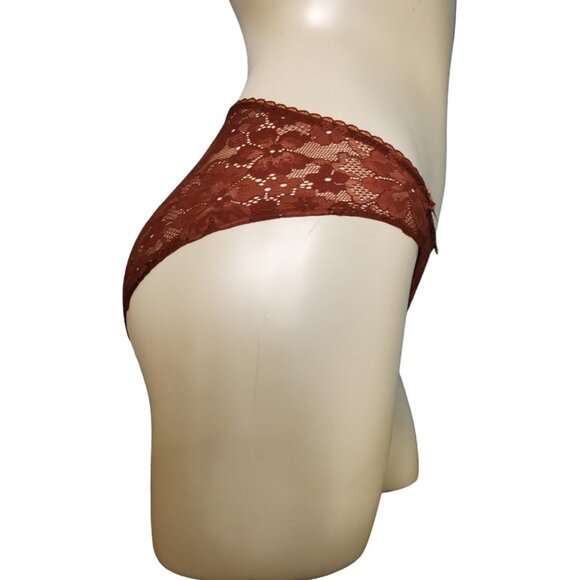 Victoria’s Secret Lace Hiphugger Panty Womens Size Small Brown Body By Victoria - Picture 3 of 7